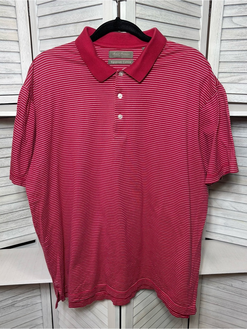 Daniel Cremieux Egyptian Cotton Striped Polo Shirt Men’s XL Red White